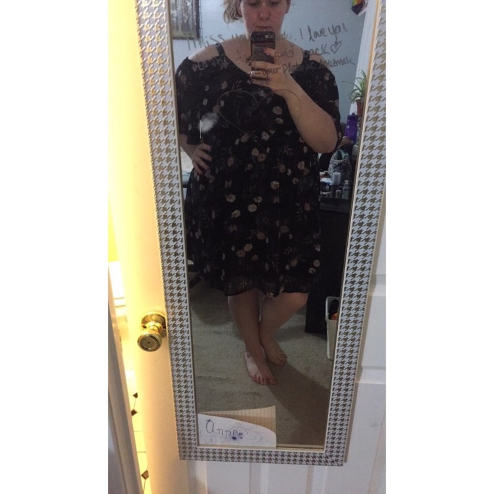 Torrid Off the shoulder black floral dress 3X